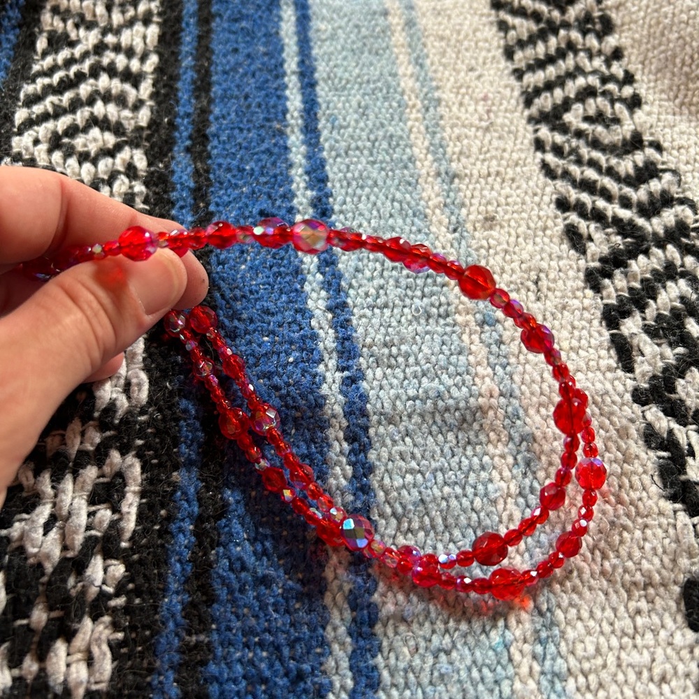 Red Sworavski Crystal Necklace